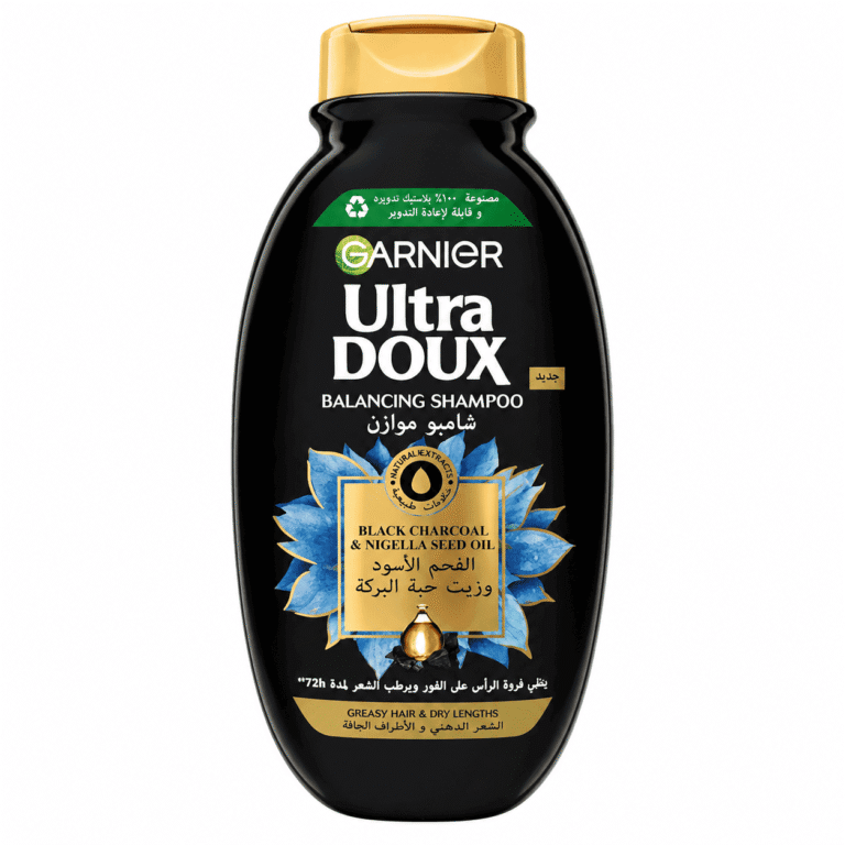 Shampooing équilibrant Garnier Ultra Doux au charbon noir et à l’huile de nigelle 200 ml