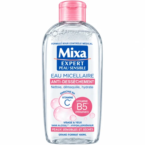 Mixa Eau Micellaire Anti-Dessèchement Peaux Sensibles et Sèches – 400 ml